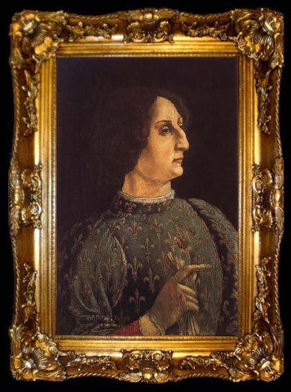 framed  Pollaiuolo, Piero Portrat of Galeas-Maria Sforza, ta009-2